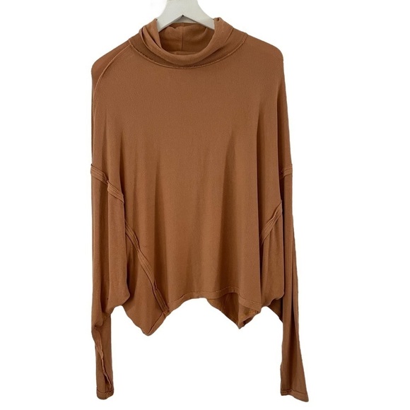Free People Alameda Oversized Pullover Top, Caramel, Size M - Picture 4 of 10